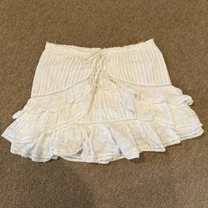 LoveShackFancy white mini skirt!